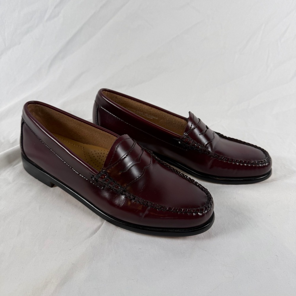 GH Bass Weejuns Womens 6.5 M Burgundy Leather Penny Loafers Casual Dark Wine